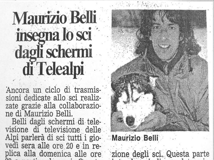 Maurizio Belli -Maurizio Belli insegna lo sci dagli schermi di Telealpi