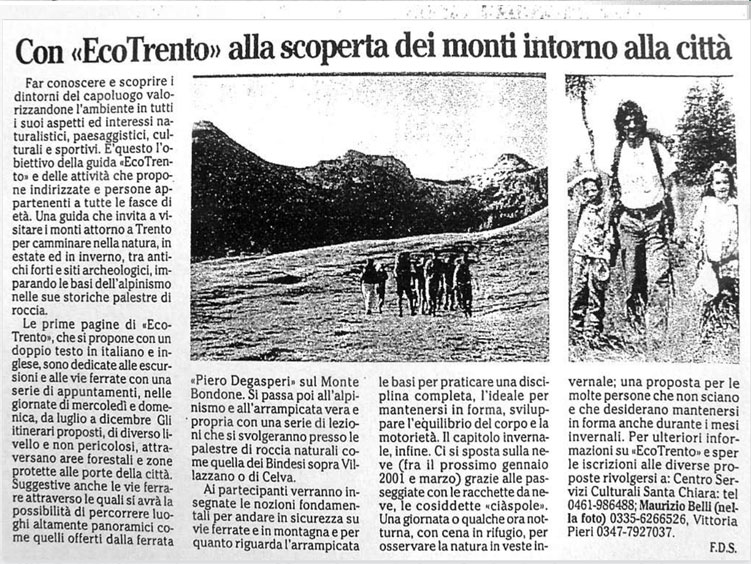 Maurizio Belli - Con “EcoTrento” alla scoperta dei monti della città